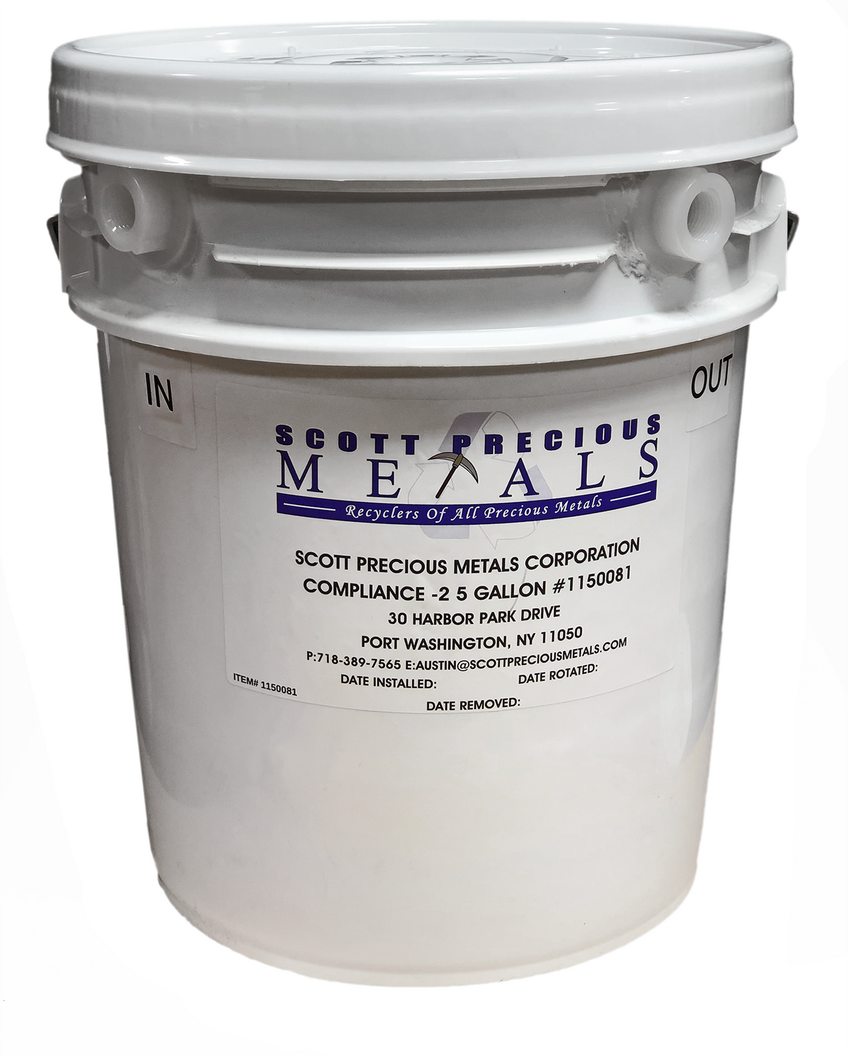 Scott Precious Metals 5-Gallon Silver Recovery Cartridge for Gravity Applications