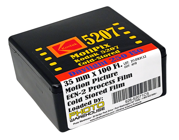 MotiPix Kodak 5207 COLD-STORED, 35 mm x 100 Ft. Motion Picture, ECN-2 Process Film, 250D