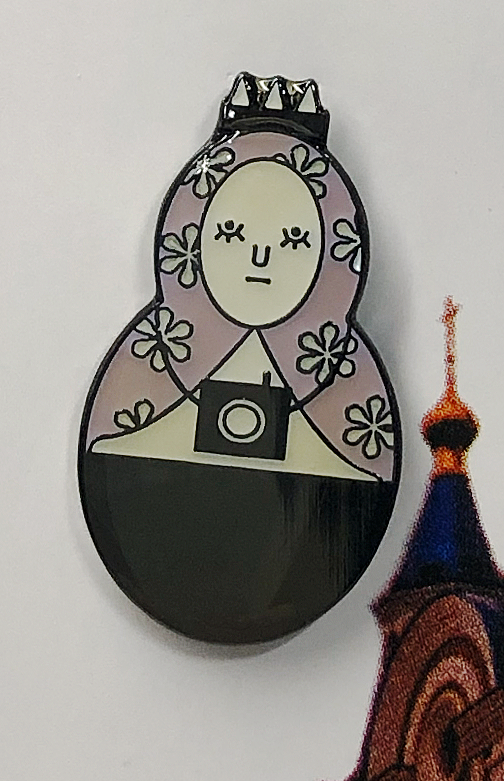 Powershovel Matryoshka (Nested Doll) Pin, Pink version