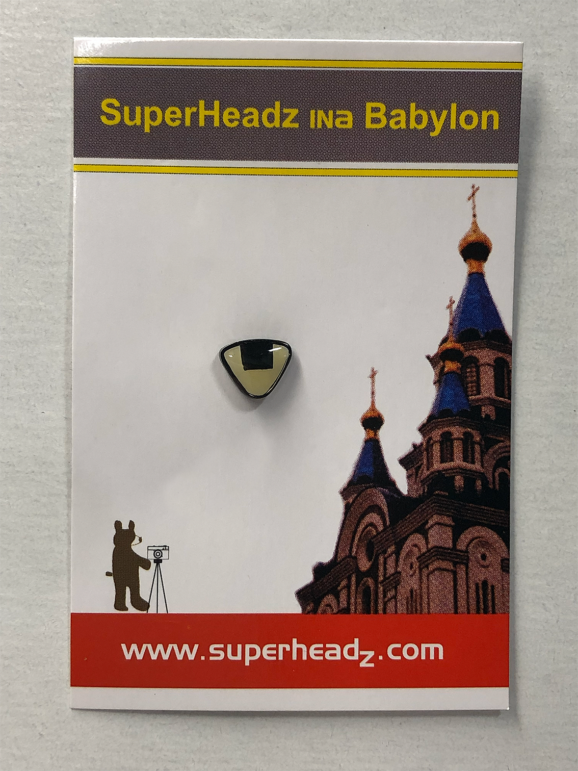 Powershovel White Triangle Pin