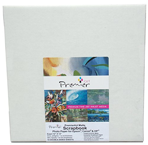 PremierArt Matte Scrapbook Two-Sided Inkjet Paper 12" x 12" / 10 Sheets SCR1003