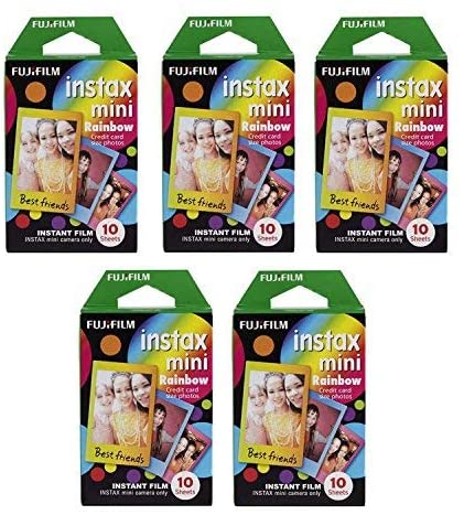 Fujifilm Instax Mini RAINBOW Instant Film, Five Pack