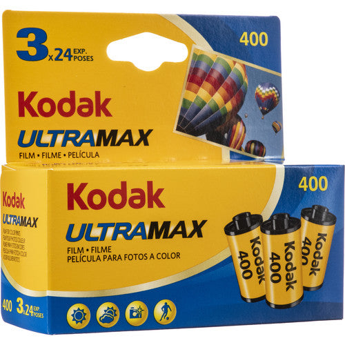 Kodak Ultramax ISO 400, Color Print Film, 24 Exp —3 Pack