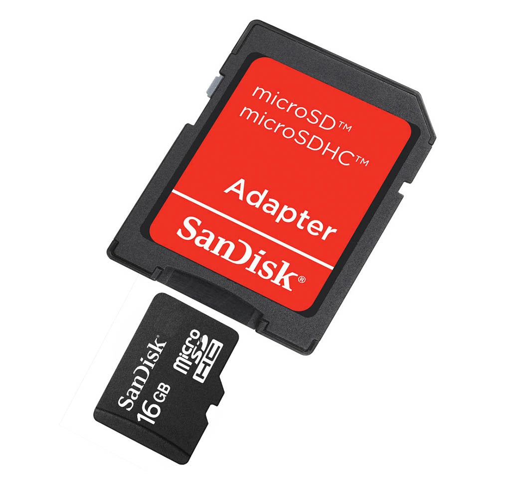 SanDisk 16 GB Micro SD SDHC Memory Card With Adaptor