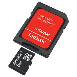 SanDisk 8 GB Micro SD SDHC Memory Card With Adaptor