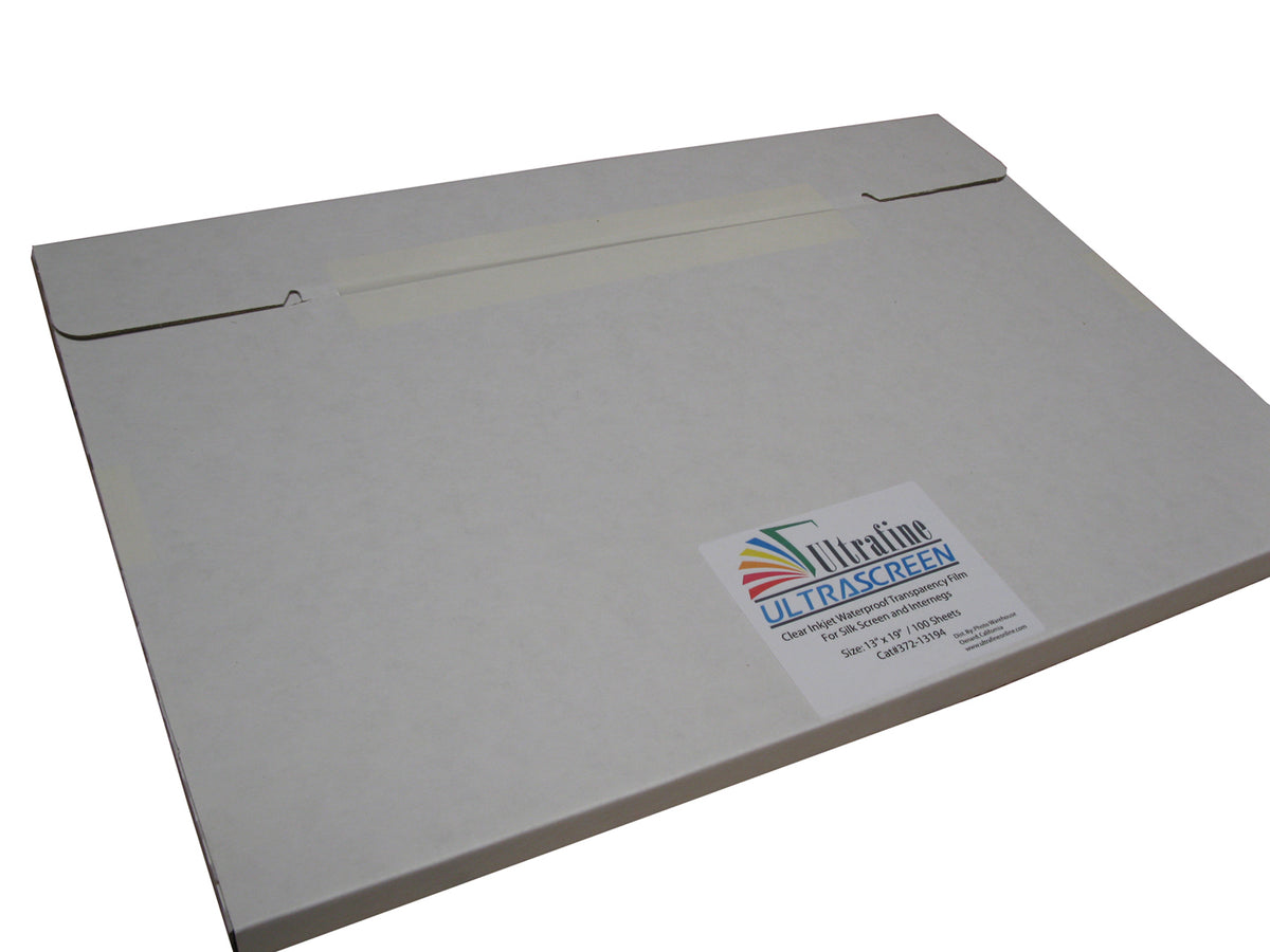 Ultrafine ULTRASCREEN, Clear Waterproof Inkjet Film, 13" x 19" - 100 Sheets