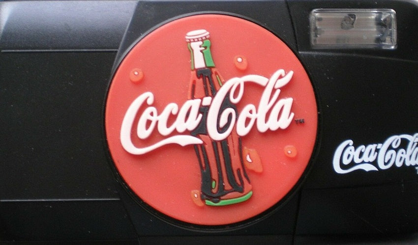 Vintage Coca-Cola Badge, 35mm film Camera —Unique, in original packaging