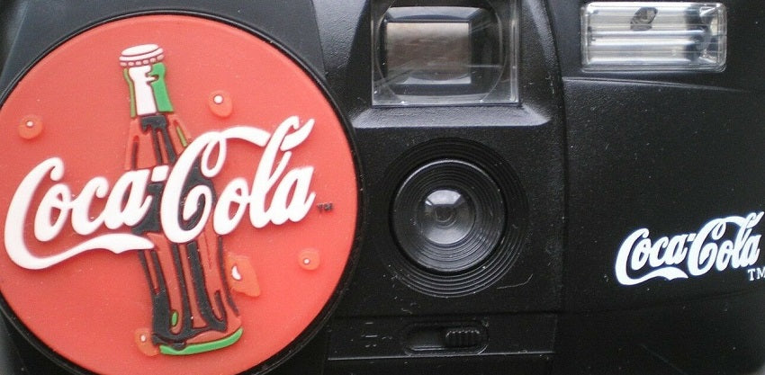 Vintage Coca-Cola Badge, 35mm film Camera —Unique, in original packaging