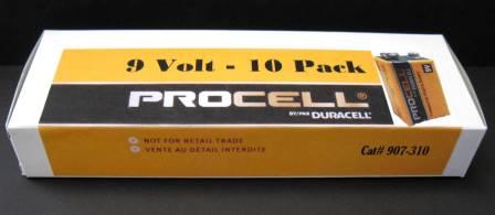 Duracell Pro Cell 9 Volt Battery, 10-Pack