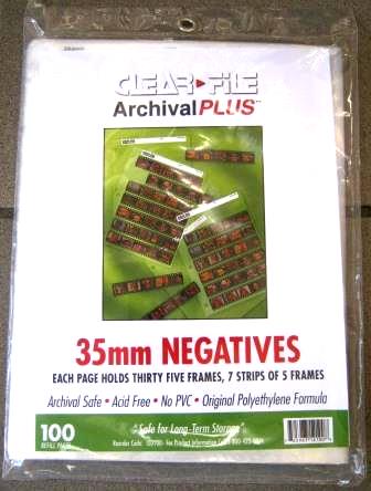 Ultrafine Archival Negative Pages, 35mm - 7 strips of 5, 100 Pages