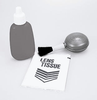 Cleaning Kit: Blower Brush, Cleaning Fluid, Lens Tissue