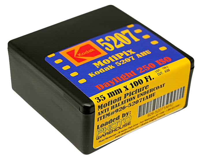 MotiPix Kodak 5207, 35 mm x 100 Ft.  AHU Motion Picture, ECN-2 Process Film, 250D