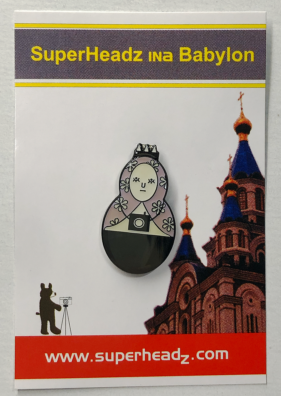 Powershovel Matryoshka (Nested Doll) Pin, Pink version