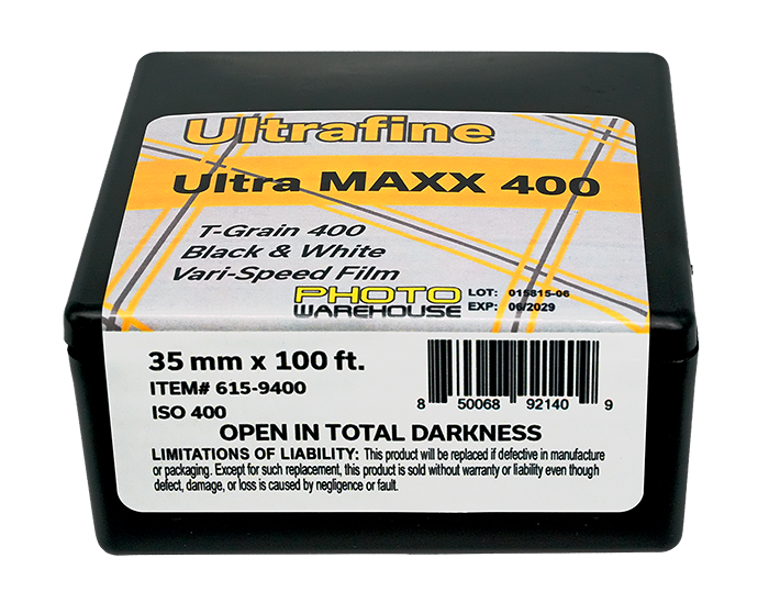 Ultrafine Ultra Maxx T-Grain 400, B & W Speed Vari-Film 35 mm x 100 ft