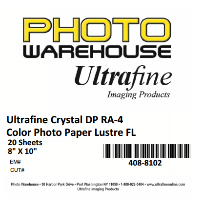 Ultrafine Crystal,  DP RA-4 Color Photo Lustre, Enlarging Paper, 8" x 10", 20 Sheets