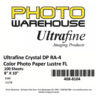 Ultrafine Crystal, DP RA-4 Color Photo Lustre, Enlarging Paper 8" x 10", 100 Sheets