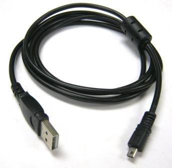 Black USB 2.0 A to 8-Pin Mini B Cable w/ Ferrite —1.5M / 59 Inches, for Nikon CoolPix P90 + Others