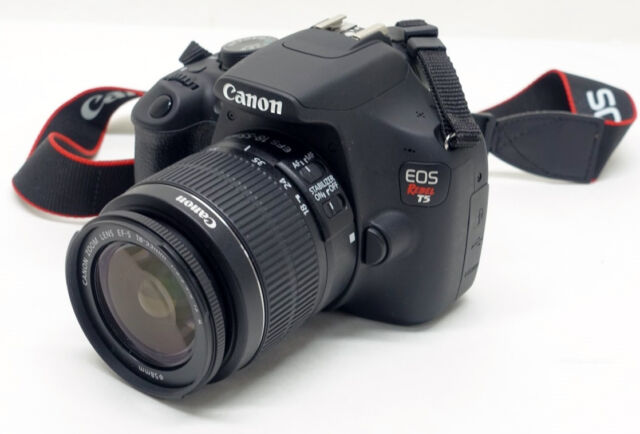 Canon EOS Rebel T5 12.2 MP DSLR Camera — Black (Kit w/ EF-S IS II 18-55mm Lens) USED