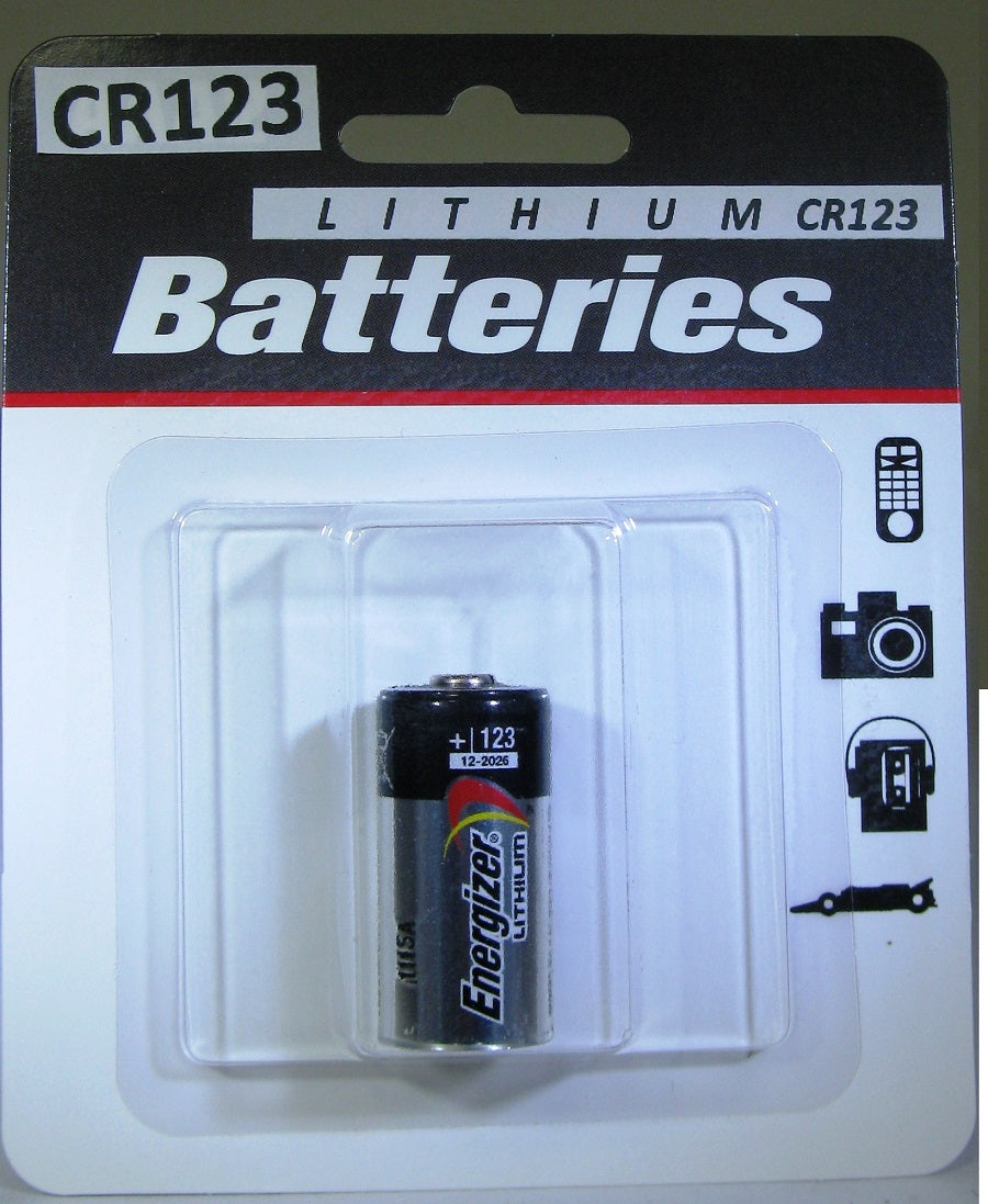 Energizer Lithium CR123 Battery, Singly or 12 Sets