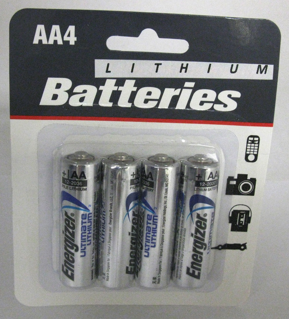 Energizer Ultimate Lithium AA Batteries 4 Pack