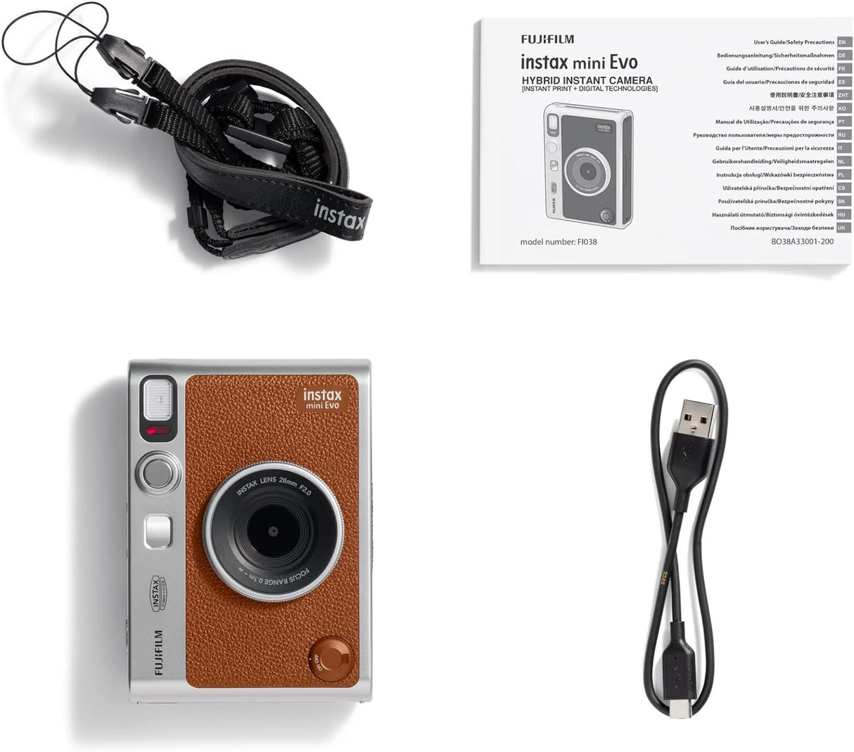 Fujifilm - INSTAX MINI Evo Hybrid Instant Print Camera —Brown