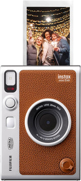 Fujifilm - INSTAX MINI Evo Hybrid Instant Print Camera —Brown