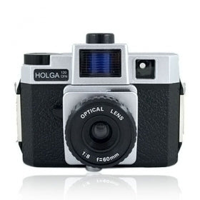 Holga 120 Camera with Color Flash SILVER 120CFN