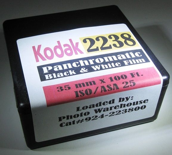 Kodak 2238 Black & White Film Pan ISO 25 35mm x 100 Foot Roll