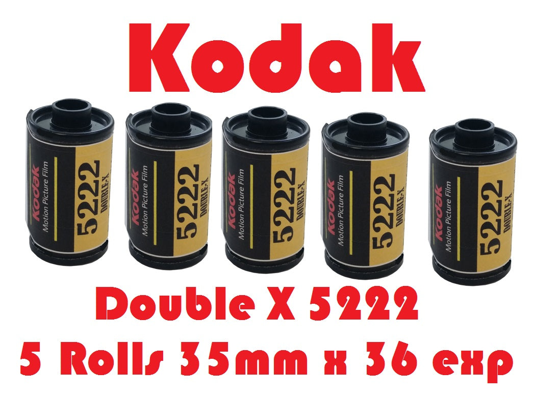 Kodak 5222 Double-X, Black & White Film, 35mm x 36 Exposures ISO 250 — 5 Roll Pack