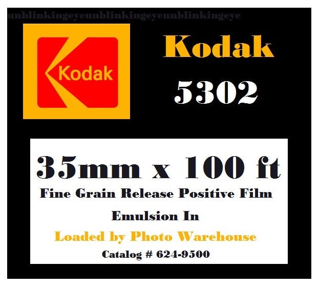 Kodak 5302 Fine Grain Positive Release Film 35mm x 100 Foot Roll