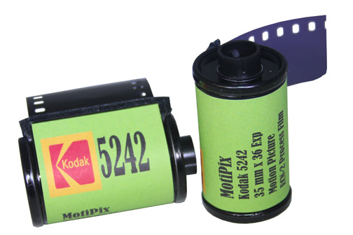 MotiPix Vintage Kodak 5242, 35 mm x 36 Exp, Motion Picture ECN-2 Process Film, Slow Speed