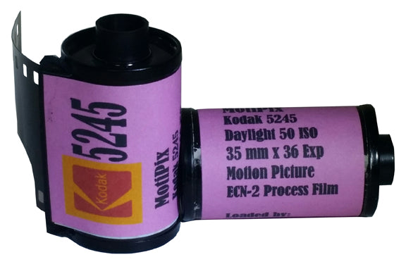 MotiPix Vintage Kodak 5245, 35 mm x 36 Exp, Motion Picture ECN-2 Process Film, 50D