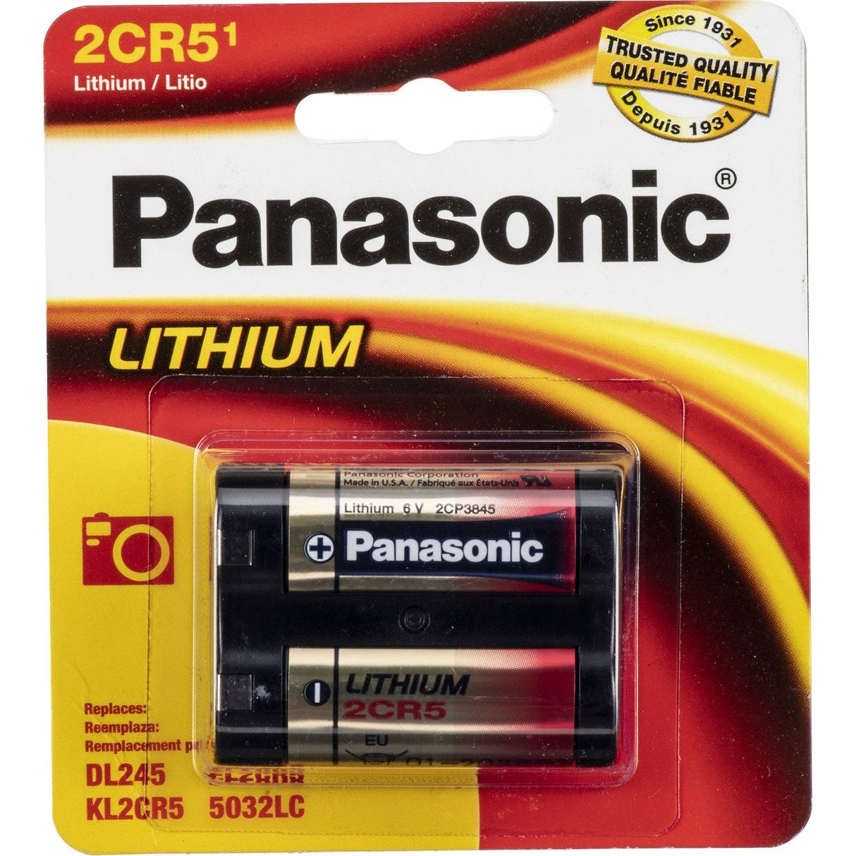 Panasonic Lithium 245 2CR5 6 Volt Battery
