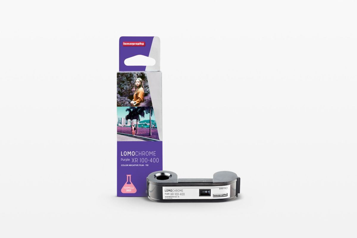 2021 LomoChrome Purple, ISO 100–400, 110 Format Cartridge, Color Print Film