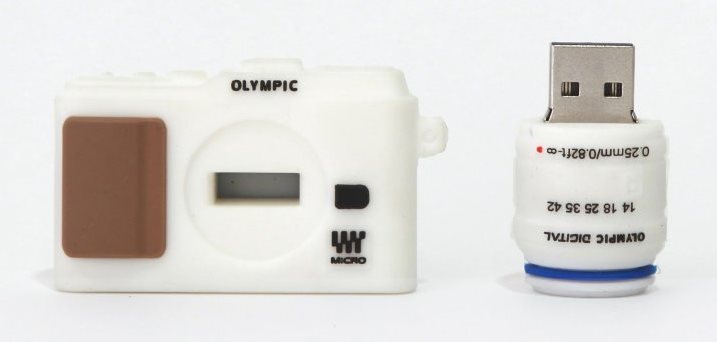 Superheadz Powershovel Olympus White Mini Camera Shape 4 GB USB Flash Drive