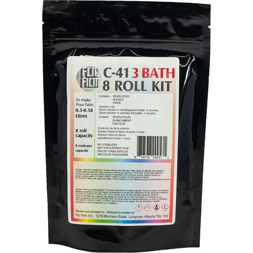 Flic Film C-41 3 Bath EZ8, Color Processing Kit, 500ml- Process 8 Rolls