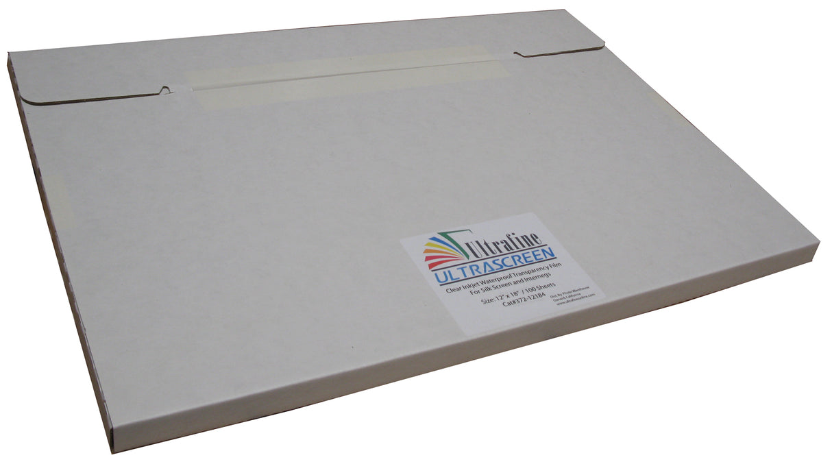 Ultrafine ULTRASCREEN, Clear Waterproof Inkjet Film, 12" x 18" - 100 Sheets